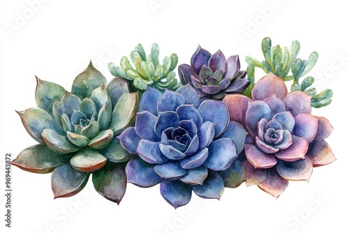 Watercolor Painting of a Succulent Arrangement