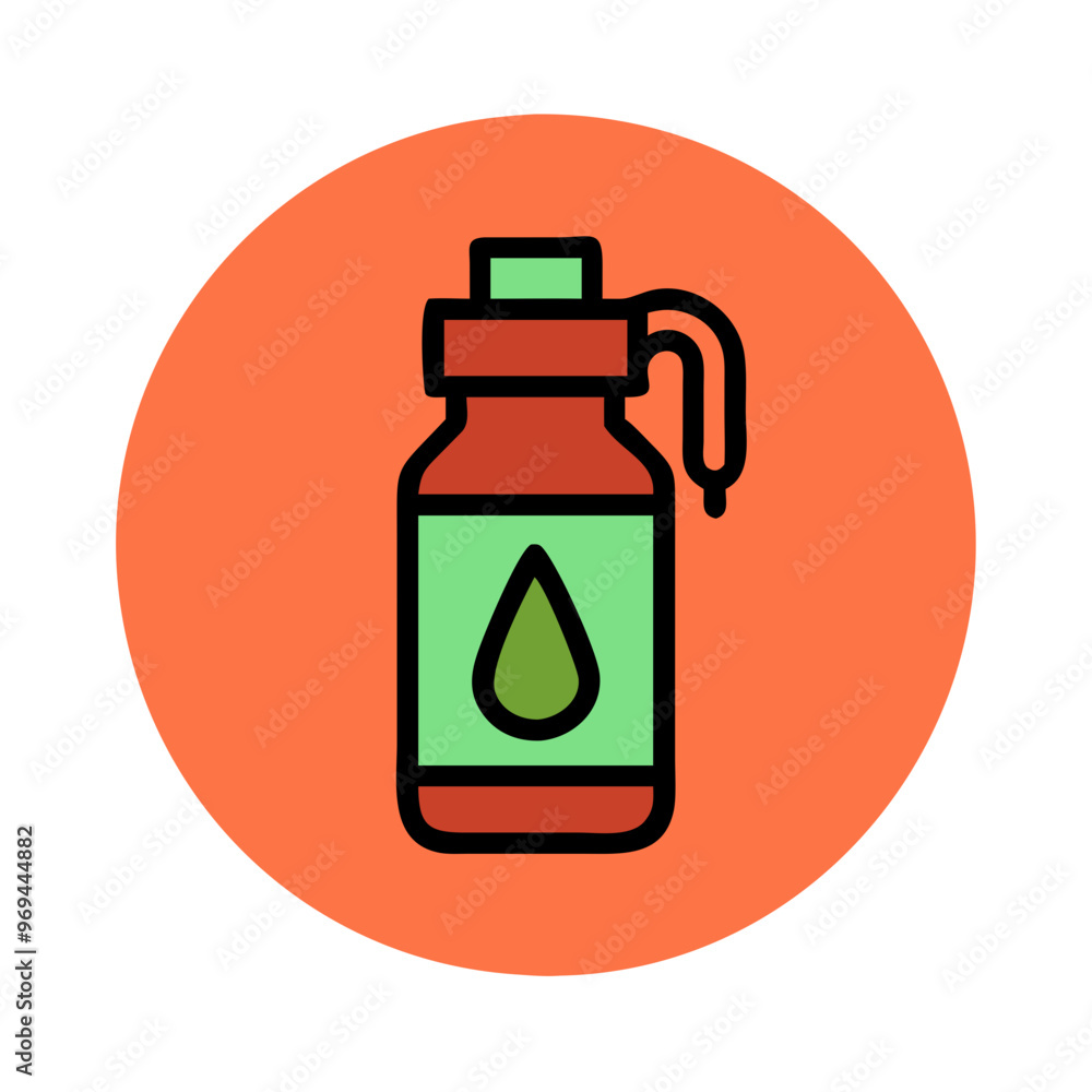 Water bottle icon on bright orange background representing hydration and eco-friendly practices
Water bottle icon on bright orange background representing hydration and eco-friendly practices