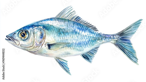 Watercolor Fish Illustration.