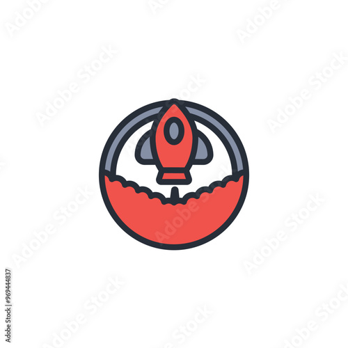 rocket launch icon. vector.Editable stroke.linear style sign for use web design,logo.Symbol illustration.