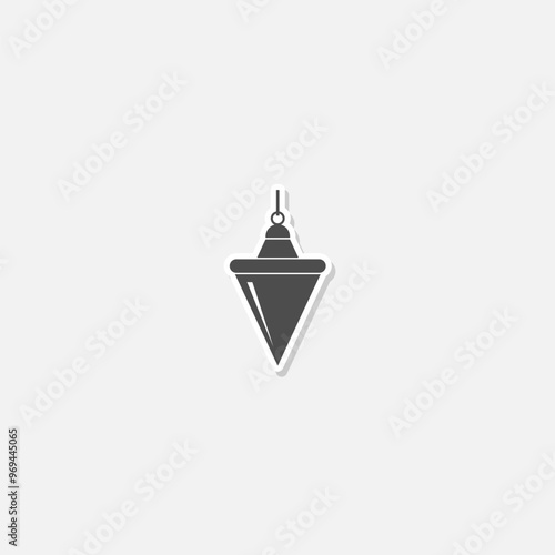 Plumb bob icon sticker isolated on gray background