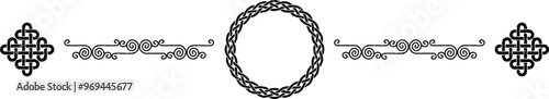 Celtic Header - Curved Lines - Knot Ends - Knot Ring