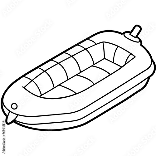 inflatable boat outline coloring book page line art drawing