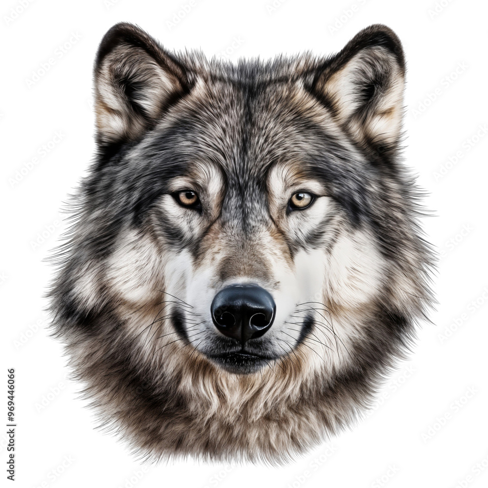 Close-up of a wolf isolated on transparent background, cut out Close-up of a wolf isolated on transparent background, cut out