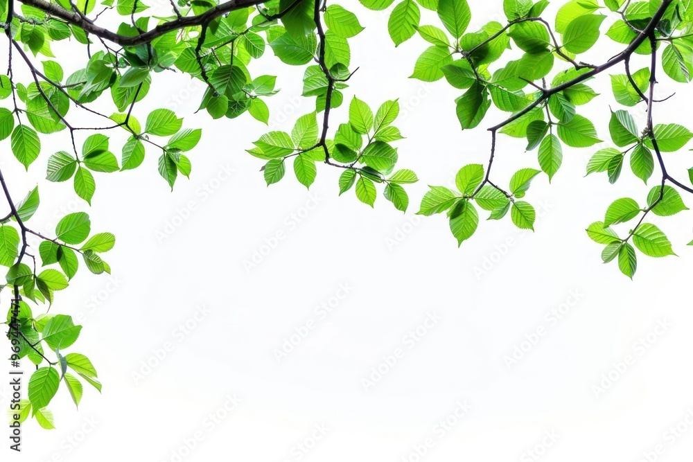 Tree branch with green leaf border backgrounds outdoors nature. Tree branch with green leaf border backgrounds outdoors nature.