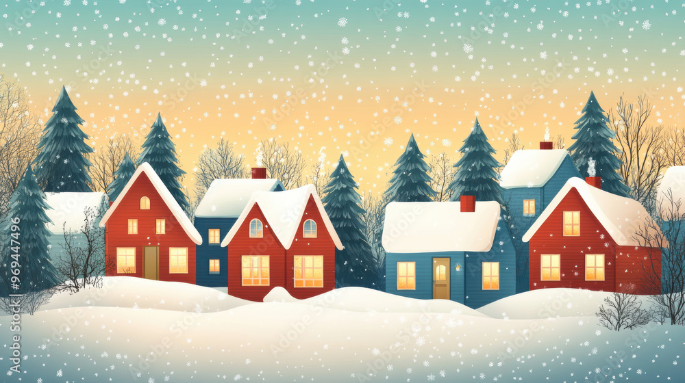 Snowy Winter Village. Snowy Winter Village.