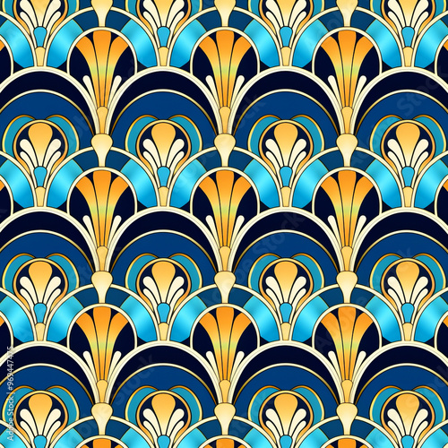 Colorful floral seamless pattern vector illustration for wallpaper design ,tile pattern , Generated By Ai