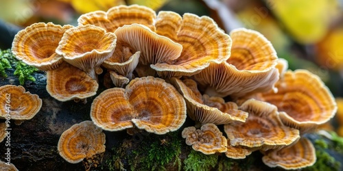 Mushrooms on Tree Trunk