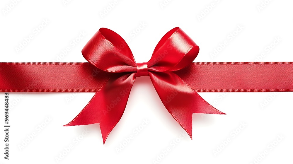 Vibrant Red Ribbon Bow on White Background - High-Quality Detailed Stock Photo of Colorful Gift Decoration Vibrant Red Ribbon Bow on White Background - High-Quality Detailed Stock Photo of Colorful Gift Decoration
