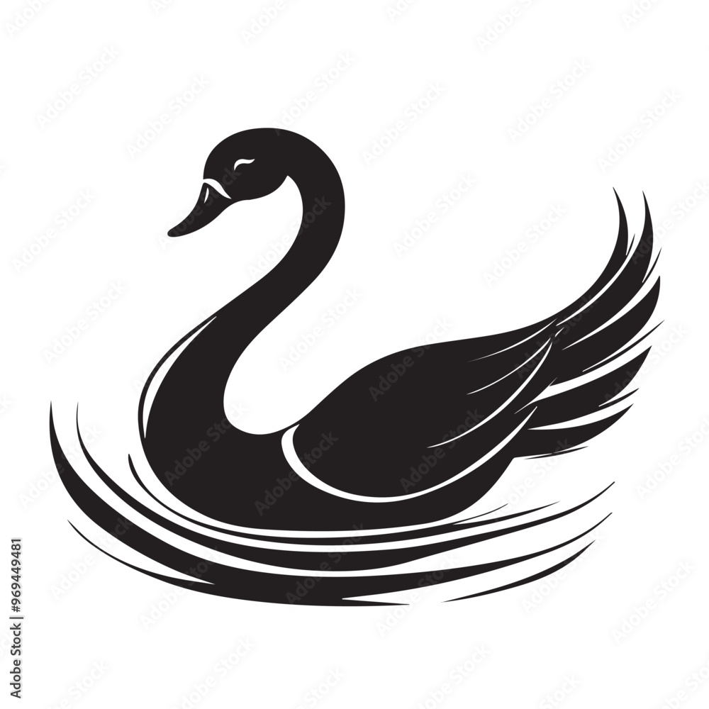 Swan in cartoon, doodle style . Image for t-shirt, web, mobile apps and ui. Isolated 2d vector illustration in logo, icon, sketch style, Eps 10, black and white. AI Generative Swan in cartoon, doodle style . Image for t-shirt, web, mobile apps and ui. Isolated 2d vector illustration in logo, icon, sketch style, Eps 10, black and white. AI Generative