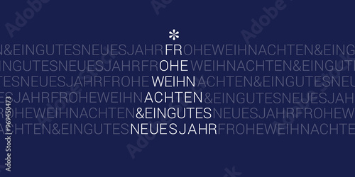 Modern christmas card with German christmas greetings