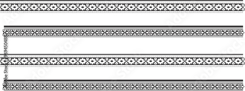 Geometric pattern border, fabric, tiles.