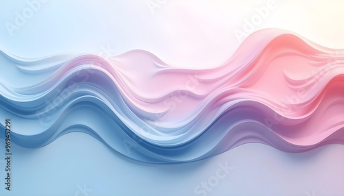 Flowing pink and purple abstract shapes against a light blue background