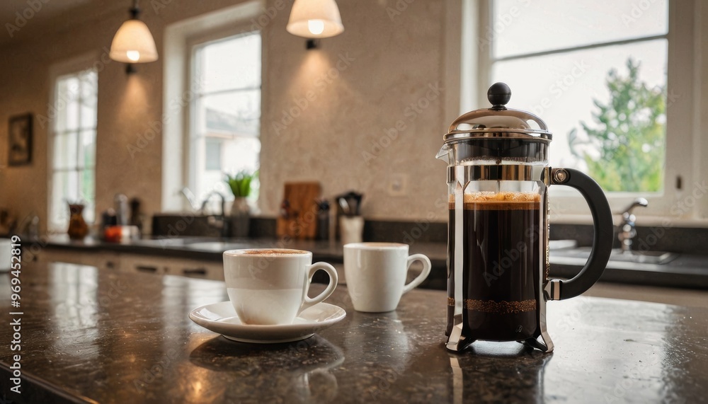 Fototapeta premium Coffee Time in a Modern Kitchen