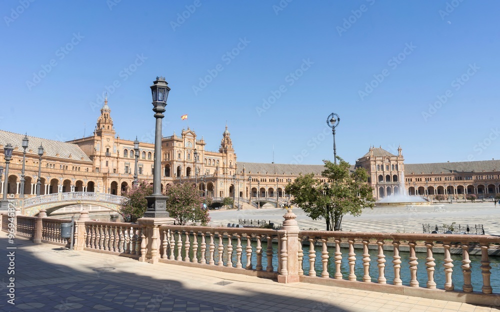 Obraz premium Panoramic view of the Plaza Espana in Seville. One of the most visited and emblematic places.