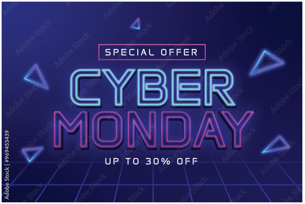 Obraz premium Special offer Cyber Monday editable text effect template