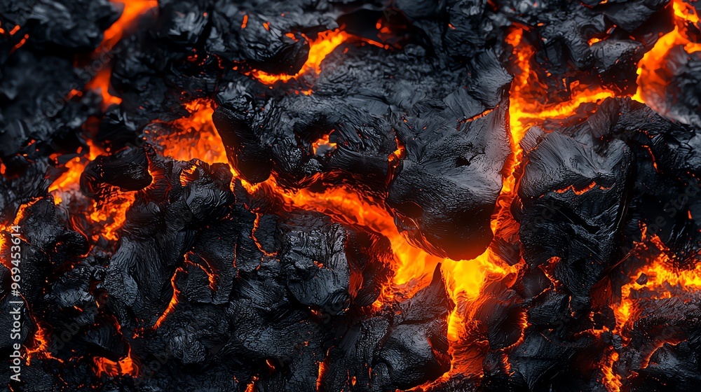 Close-up of glowing lava rock with deep textures, showcasing the dynamic beauty of molten earth in action. Close-up of glowing lava rock with deep textures, showcasing the dynamic beauty of molten earth in action.