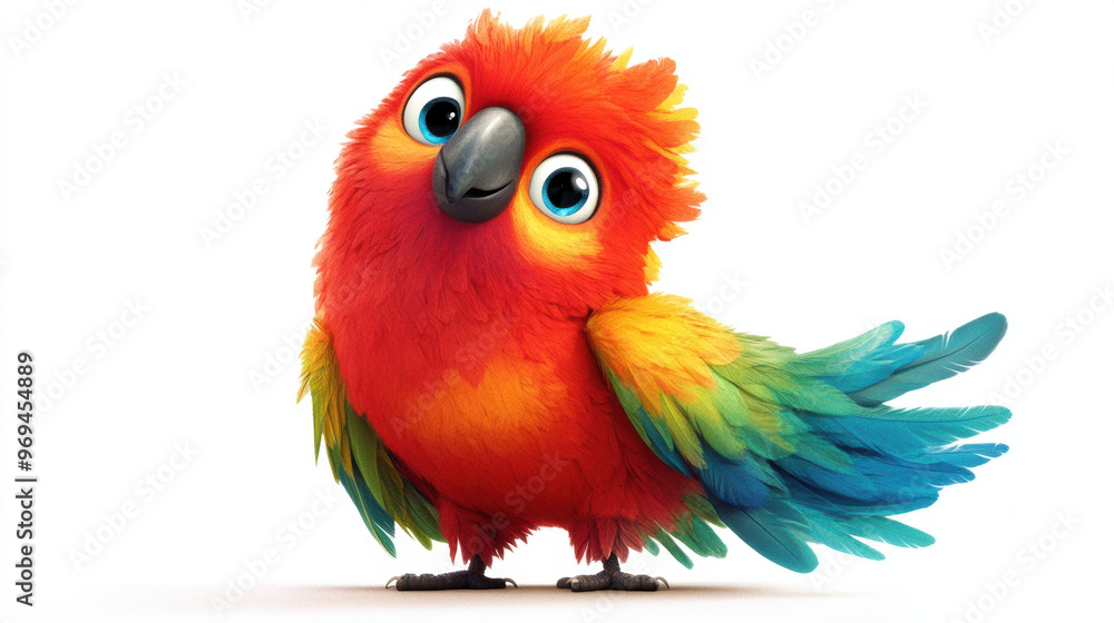 Obraz premium Cute Cartoon Parrot.