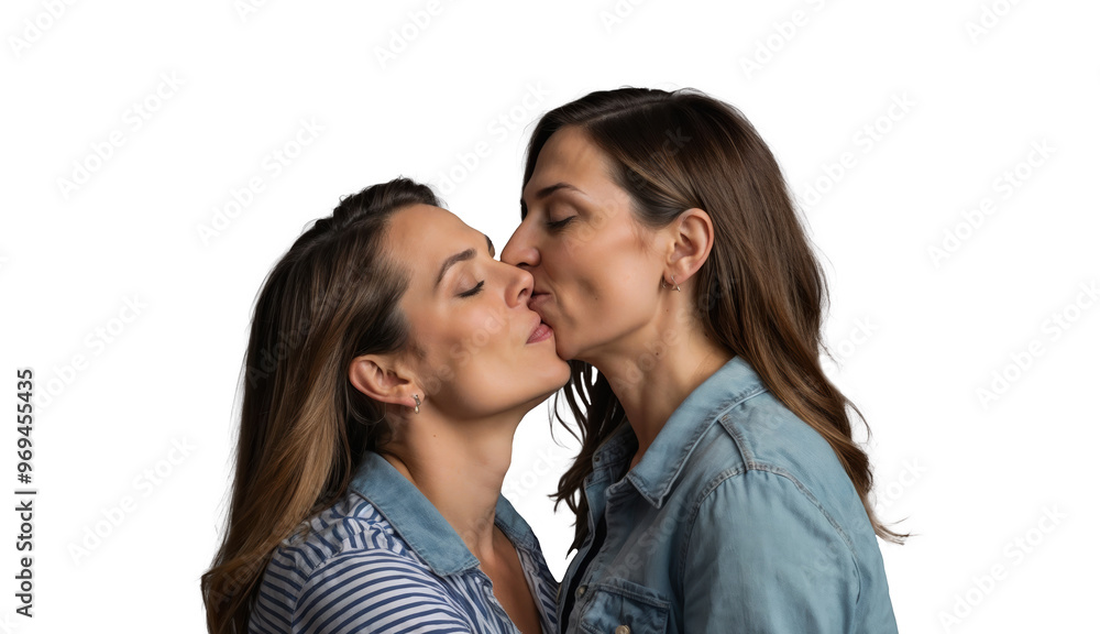 Loving LGBT Couple Sharing a Tender Moment on Transparent Background Loving LGBT Couple Sharing a Tender Moment on Transparent Background