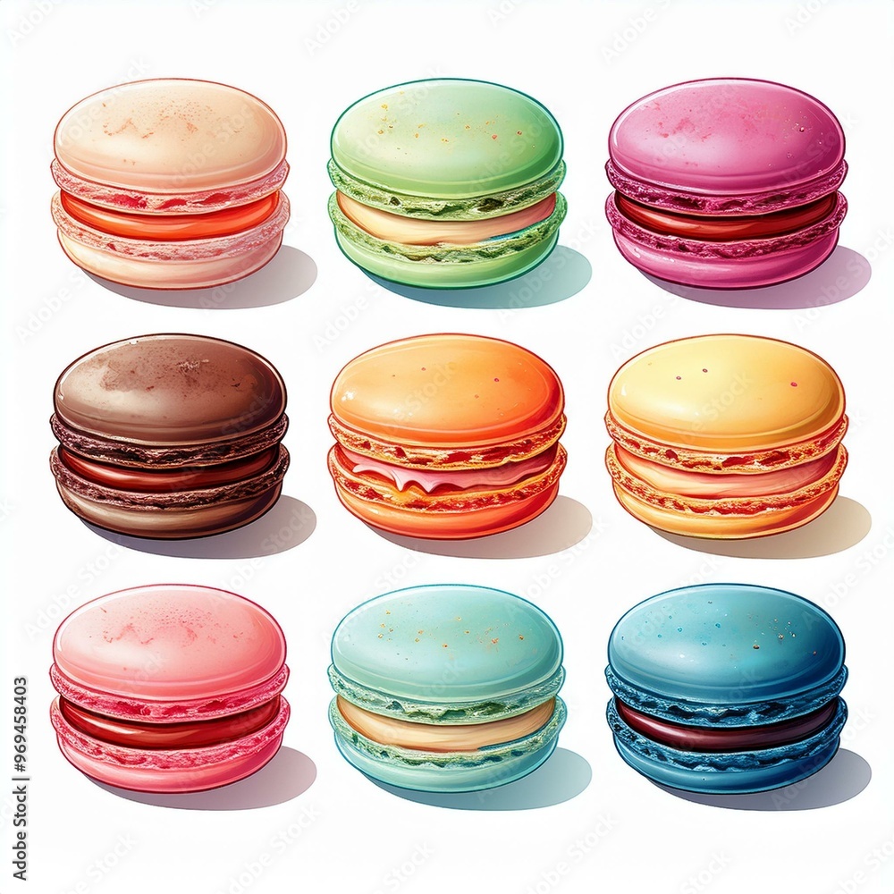 macarons isolated on white background macarons isolated on white background