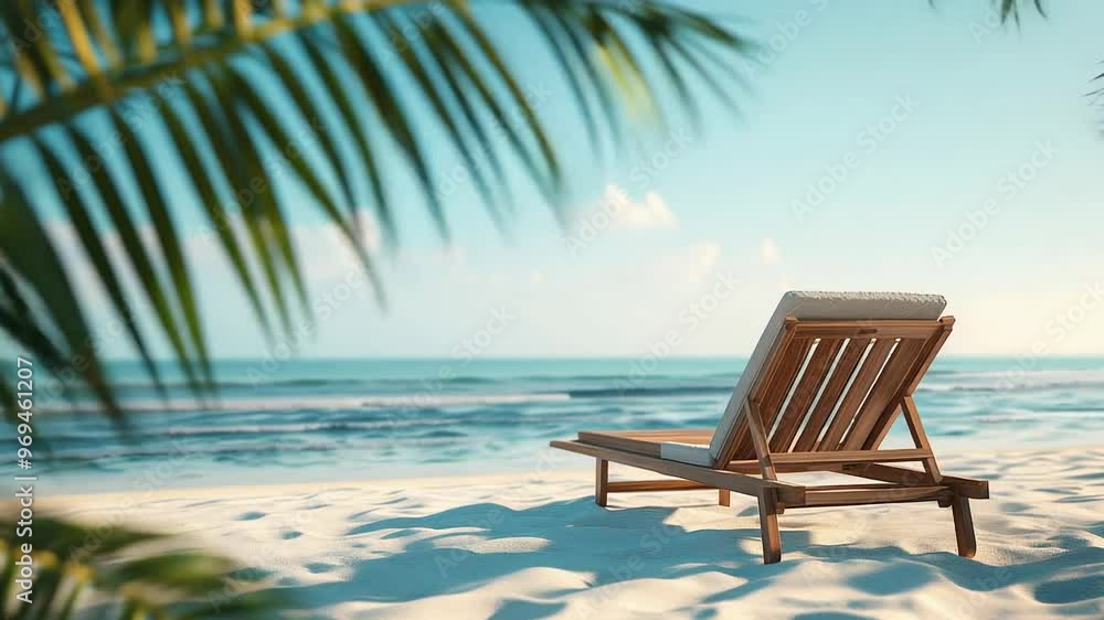Relaxing Beach Lounge Chair Scene Relaxing Beach Lounge Chair Scene