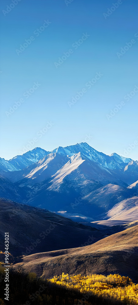A Peaceful Mountain Range with Clear Skies A Peaceful Mountain Range with Clear Skies