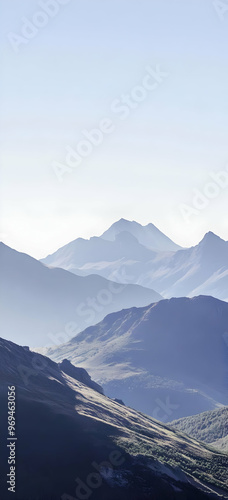 A Peaceful Mountain Range with Clear Skies