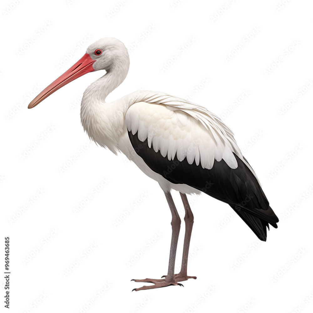 Fototapeta premium white stork ciconia bird transparent background