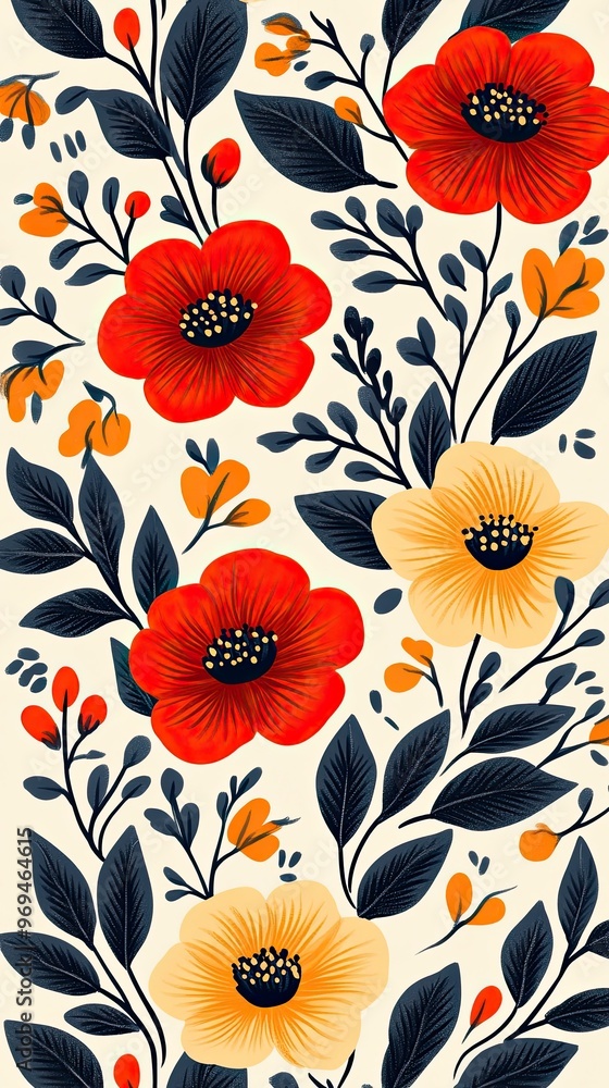Traditional Scandinavian folk art pattern Traditional Scandinavian folk art pattern