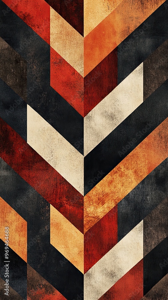 Tribal chevron pattern with sharp angles and earthy tones Tribal chevron pattern with sharp angles and earthy tones