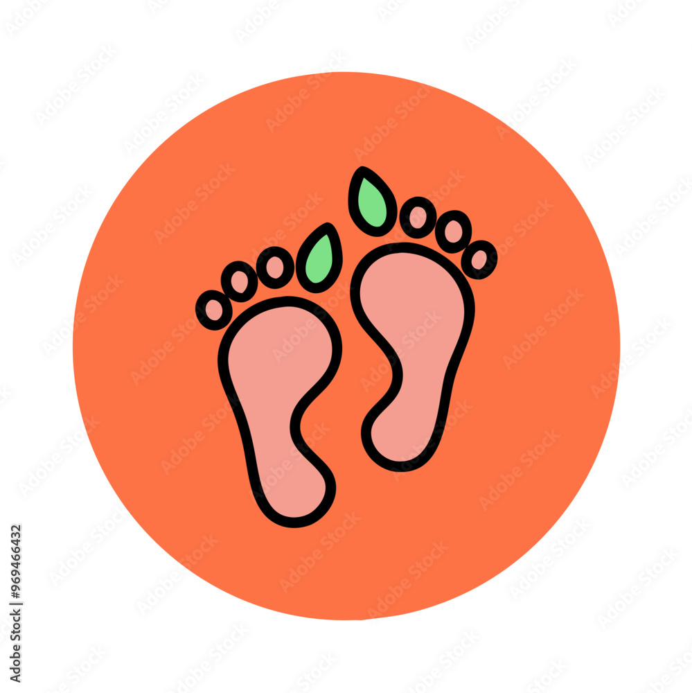 Eco footprint icon on bright orange background representing sustainability and environmental awareness
Eco footprint icon on bright orange background representing sustainability and environmental awareness