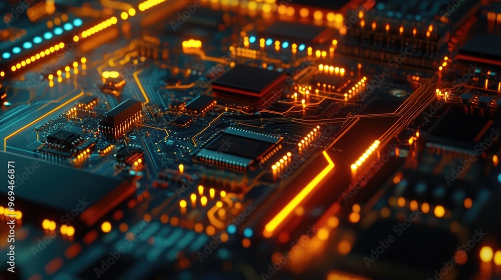 Obraz premium Computer Motherboard Close-Up