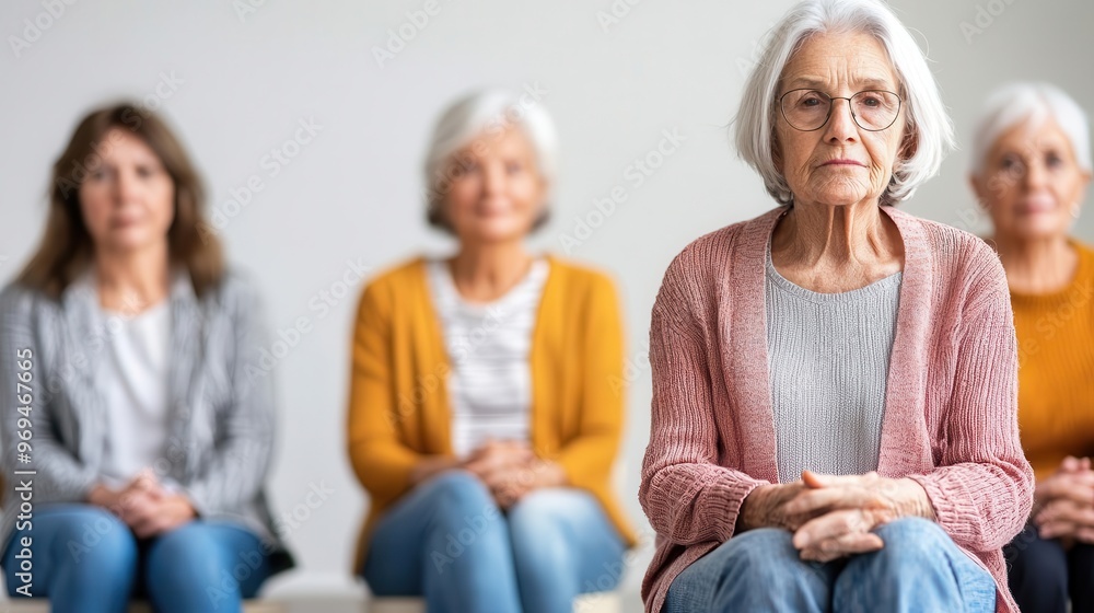 Elderly group participating in a public health campaign to reduce social isolation, elderly social health, community engagement
