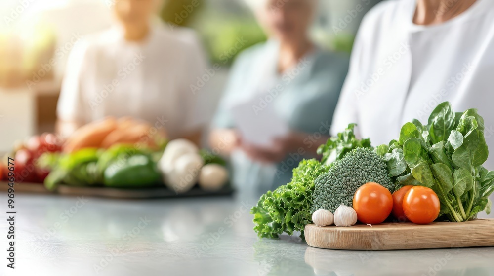Elderly woman learning about nutrition in a wellness workshop, focus on healthy aging, elderly nutrition program, wellness education Elderly woman learning about nutrition in a wellness workshop, focus on healthy aging, elderly nutrition program, wellness education