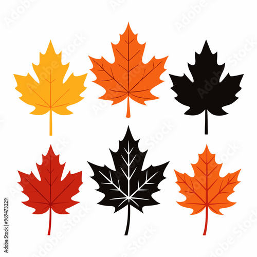 Autumn maple leaf, maple leaf silhouette vector