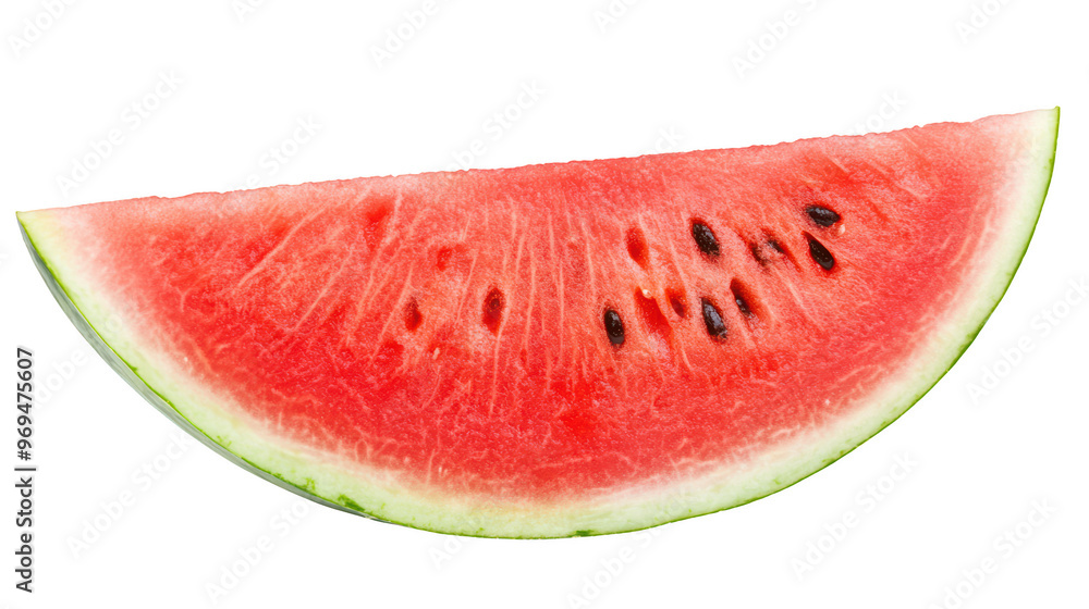 Fresh watermelon slice, juicy and vibrant, showcasing its red flesh and black seeds, perfect for summer enjoyment. Fresh watermelon slice, juicy and vibrant, showcasing its red flesh and black seeds, perfect for summer enjoyment.