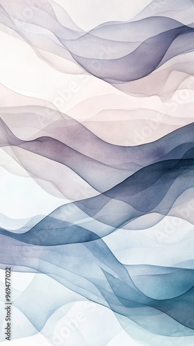 Soft, flowing waves in pastel hues create a serene and tranquil background, perfect for various design projects.