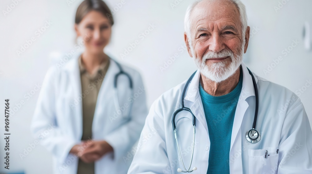 Senior man receiving a wellness checkup in a health clinic, public health program, elderly wellness checkup, preventive care Senior man receiving a wellness checkup in a health clinic, public health program, elderly wellness checkup, preventive care