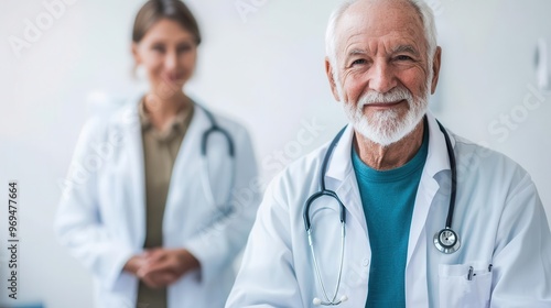 Senior man receiving a wellness checkup in a health clinic, public health program, elderly wellness checkup, preventive care