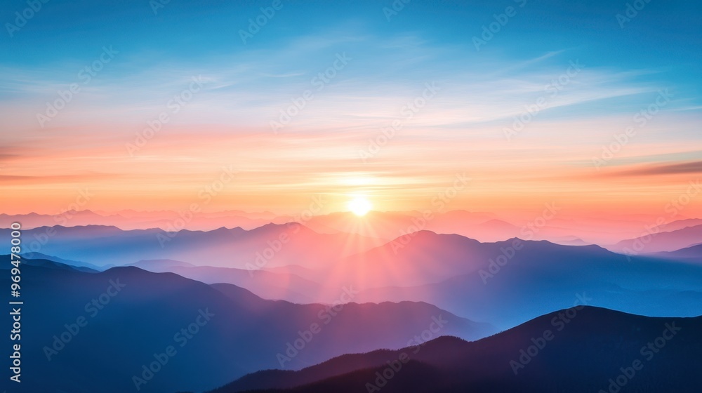 A breathtaking sky at dawn, with the first light of the sun peeking over the mountains, illuminating the horizon. A breathtaking sky at dawn, with the first light of the sun peeking over the mountains, illuminating the horizon.