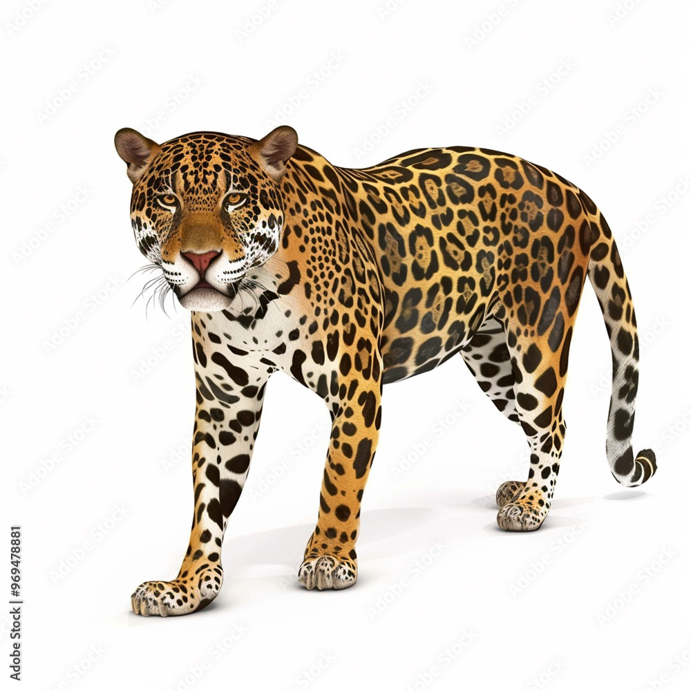 Obraz premium Photo set of leopard and snow leopard, no background transparent