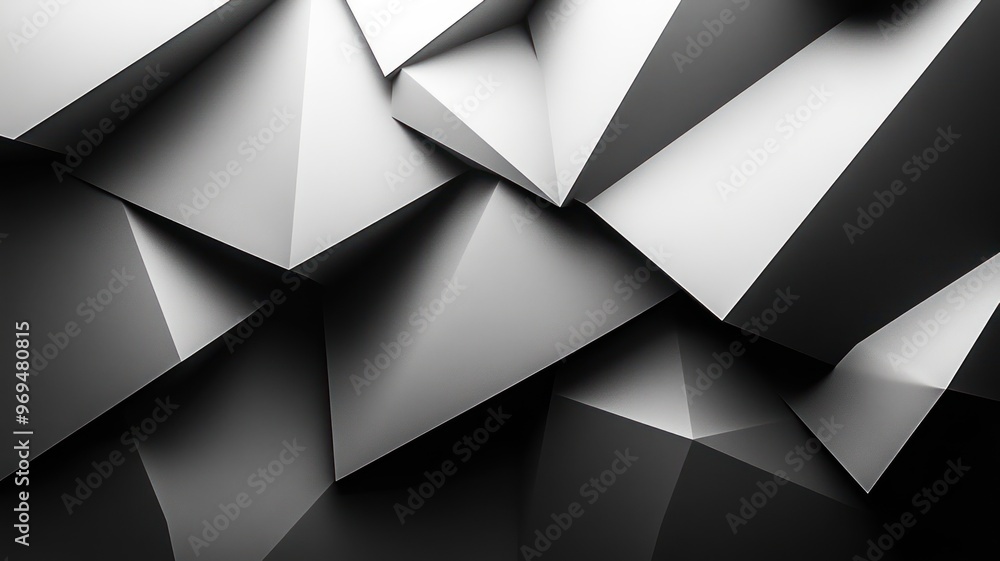 Abstract geometric shapes in black and white creating depth and texture. Abstract geometric shapes in black and white creating depth and texture.