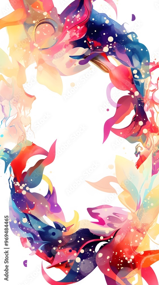 Fototapeta premium Abstract Colorful Frame with White Background