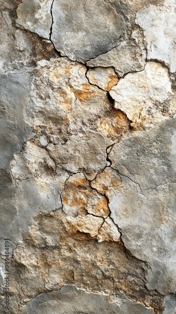 Fototapeta premium Cracked and Weathered Concrete Wall