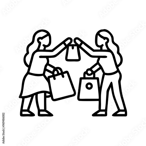 Black Friday, sale, discounts, dispute over the possession of goods, excitement, struggle, AI Generation