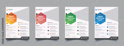 Creative corporate & business flyer design template, abstract business flyer, vector template design in A4 size. brochure, cover, poster, annual report, flyer