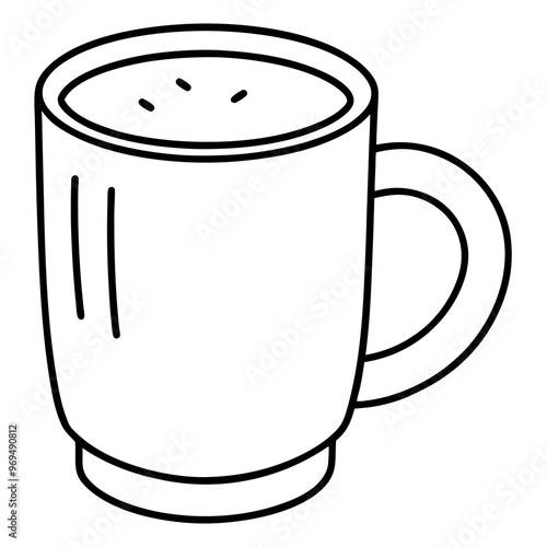 mug doodle outline coloring book page line art drawing photo