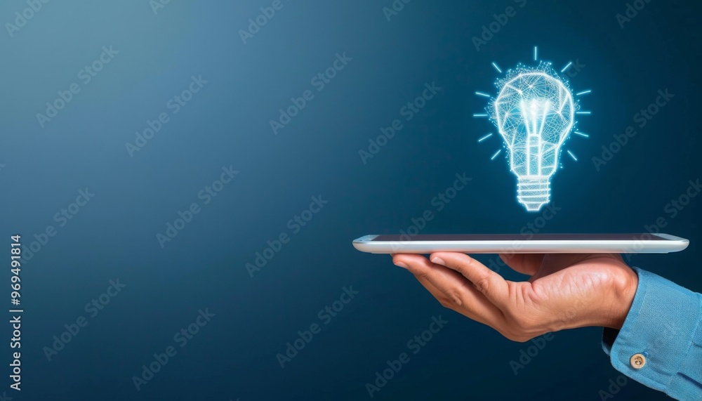 glowing lightbulb icon emerging from a digital tablet, Innovative Digital Ideas, Creativity in Technology, Online Problem-Solving Solutions, Inspiration through Technology, brainstorming .
glowing lightbulb icon emerging from a digital tablet, Innovative Digital Ideas, Creativity in Technology, Online Problem-Solving Solutions, Inspiration through Technology, brainstorming .