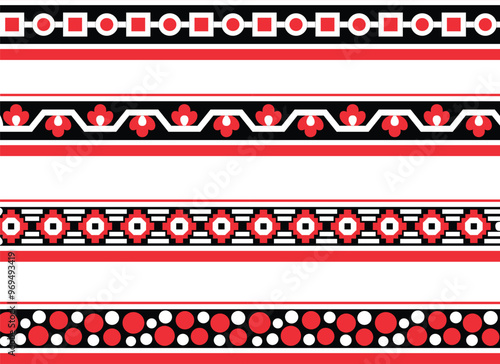 Flower nad Geometric pattern border Design 