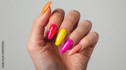 Women hands with manicured nails. Illustration generated by ai